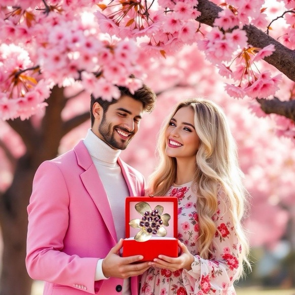 80s vintage Brooch /pendantGold tone Flower  With Purple Glass. Statement Piece - Picture 6 of 16